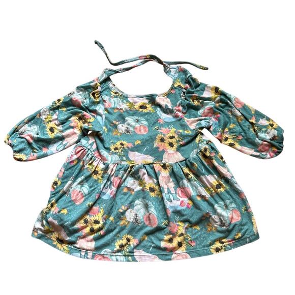Tiny Revival Other - Tiny Revival Tiny Roots Girls Fall Dress Pumpkins Sunflowers Savannah 18-24M